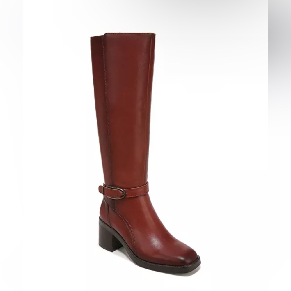 Naturalizer Elliot Leather High Shaft Boot Size 7.5 in Cognac Like New